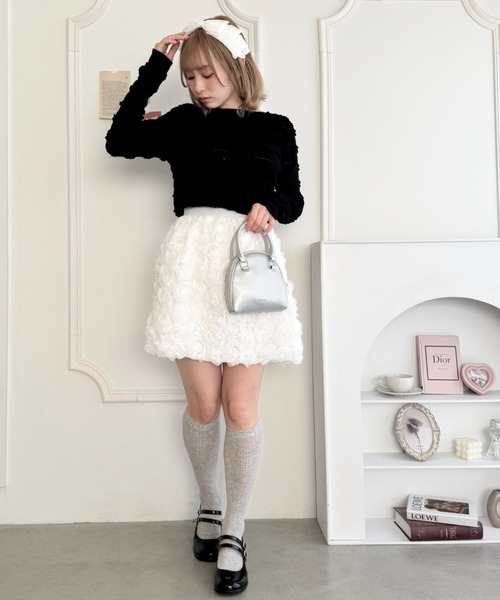 Loueme（ルエム）の「ローズチュールバルーンスカート（スカート・レディース・ブラック/アイボリー/ホワイト・FREE）」の16枚目の写真