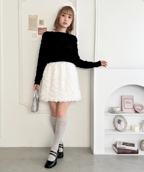 Loueme（ルエム）の「ローズチュールバルーンスカート（スカート・レディース・ブラック/アイボリー/ホワイト・FREE）」の17枚目の写真