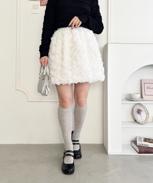 Loueme（ルエム）の「ローズチュールバルーンスカート（スカート・レディース・ブラック/アイボリー/ホワイト・FREE）」の18枚目の写真