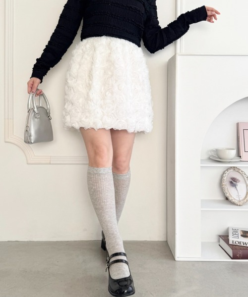 Loueme（ルエム）の「ローズチュールバルーンスカート（スカート・レディース・ブラック/アイボリー/ホワイト・FREE）」の7枚目の写真