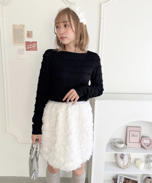 Loueme（ルエム）の「ローズチュールバルーンスカート（スカート・レディース・ブラック/アイボリー/ホワイト・FREE）」の15枚目の写真