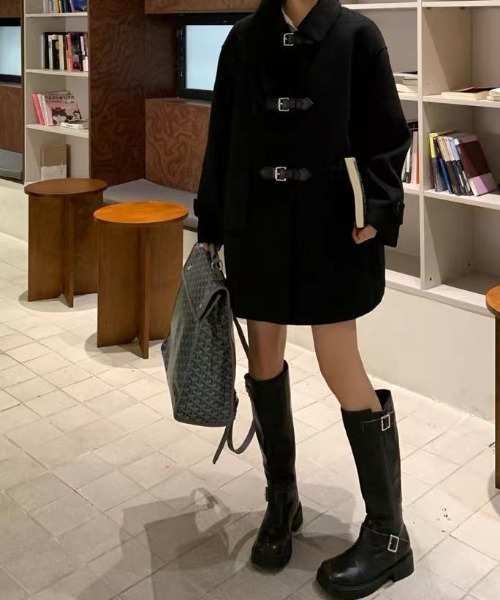 AsRiRe(アスリレイ)の「ミディ丈ウール(ダッフルコート・レディース・ブラック・M)」の10枚目の写真