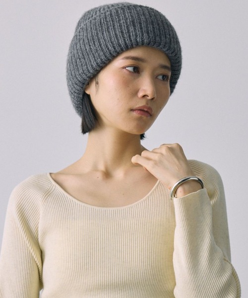 FRATELLI TALLI(フラテリタリ)の「【FRATELLI TALLI】ニットCAP(ニットキャップ/ビーニー・レディース・アイボリー/ブラック/グレー・FREE)」の1枚目の写真