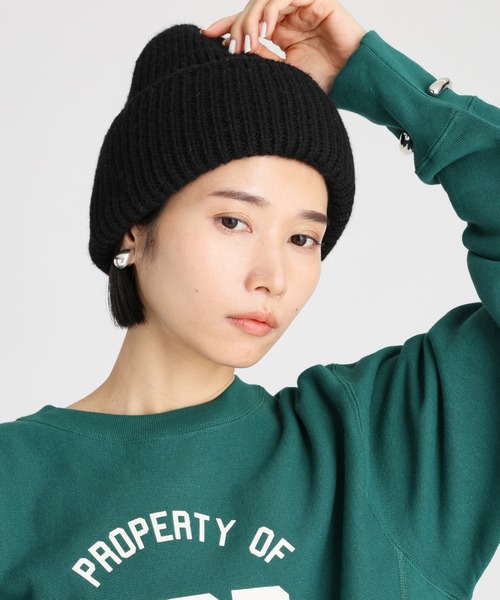 FRATELLI TALLI(フラテリタリ)の「【FRATELLI TALLI】ニットCAP(ニットキャップ/ビーニー・レディース・アイボリー/ブラック/グレー・FREE)」の2枚目の写真