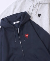 SITRY（シトリー）の「SITRY Heart Embroidery Sweat Hoodie/別注 オーバーサイズ ダブルジップ ハートロゴ ワンポイントラメ刺繍 裏起毛 フルジップパーカー フーディー パーカー スウェット レディース メンズ（パーカー）」