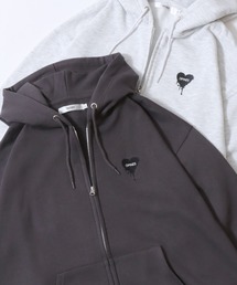 SITRY（シトリー）の「2026AW新色追加 SITRY Heart Embroidery Sweat Hoodie/別注 オーバーサイズ ダブルジップ ハートロゴ ワンポイントラメ刺繍 裏起毛 フルジップパーカー フーディー パーカー スウェット レディース メンズ（パーカー）」