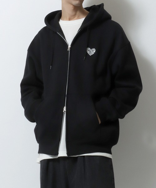 セール】SITRY Heart Embroidery Sweat Hoodie/別注 オーバーサイズ 