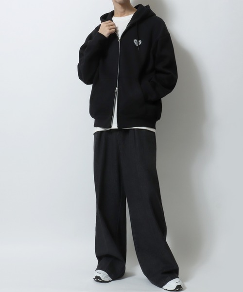 セール】SITRY Heart Embroidery Sweat Hoodie/別注 オーバー