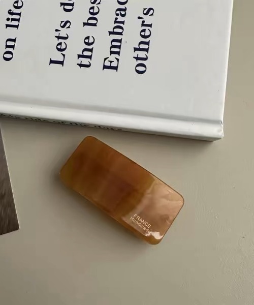 E&C closet…(イーアンドシークローゼット)の「スクエア柄ミニバレッタ(バレッタ/ヘアクリップ・レディース・ブラウン系その他/ブラック/オレンジ/ベージュ/ブラウン・FREE)」の5枚目の写真