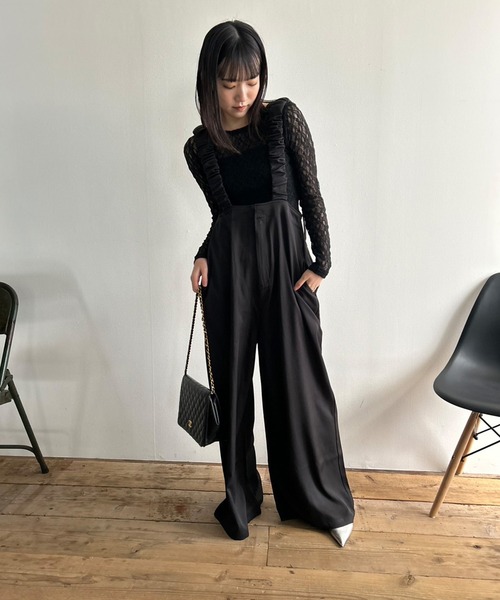 セール】クルーネック レースカットソー 長袖（Tシャツ