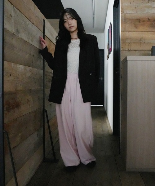 セール】クルーネック レースカットソー 長袖（Tシャツ/カットソー