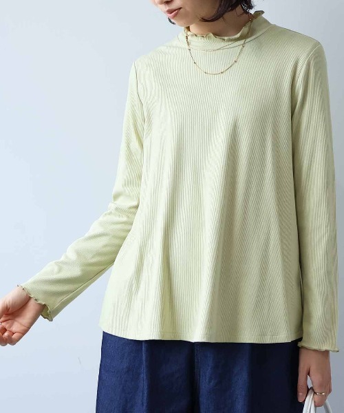 leswel（レスウェル）の「【L～5L 大きいサイズ】配色使いハイネックプルオーバー（Tシャツ/カットソー・レディース・クリーム/チャコールグレー/グリーン・LL/L/5L/3L/4L）」の15枚目の写真