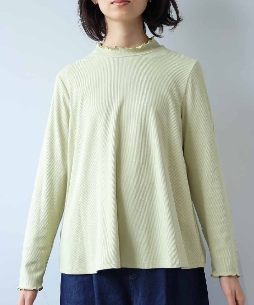 leswel（レスウェル）の「【L～5L 大きいサイズ】配色使いハイネックプルオーバー（Tシャツ/カットソー・レディース・クリーム/チャコールグレー/グリーン・LL/L/5L/3L/4L）」の16枚目の写真