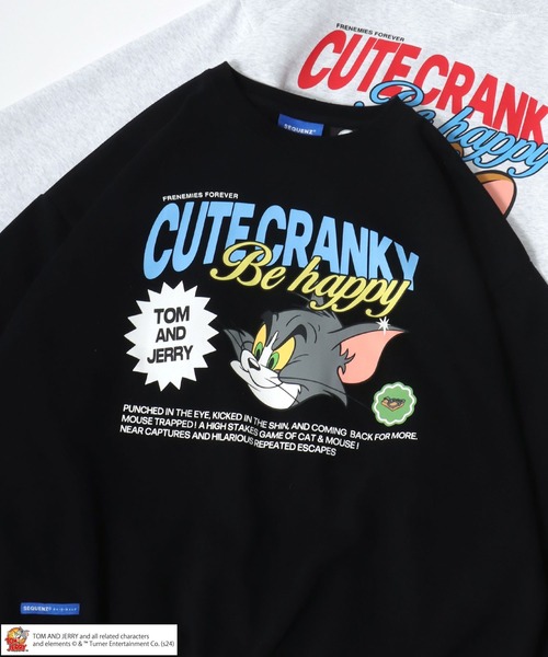 2025SS Tom and Jerry/トム＆ジェリー オーバーサイズ 裏起毛 キャラクターバックプリント クルーネックスウェット レディース メンズ トレーナー（スウェット）｜TOM&JERRY（トムアンドジェリー） 5,865円