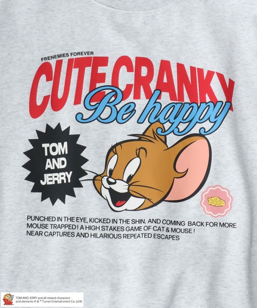 Tom＆Jerry（トムアンドジェリー）の「Tom and Jerry/トム＆ジェリー オーバーサイズ 裏起毛 キャラクターバックプリント クルーネックスウェット レディース メンズ トレーナー（スウェット・レディース・アッシュグレー/ブラック系その他/ブラック/グレー系その他・LL/L/M）」の14枚目の写真