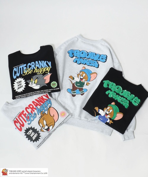 Tom＆Jerry（トムアンドジェリー）の「Tom and Jerry/トム＆ジェリー オーバーサイズ 裏起毛 キャラクターバックプリント クルーネックスウェット レディース メンズ トレーナー（スウェット・レディース・アッシュグレー/ブラック系その他/ブラック/グレー系その他・LL/L/M）」の16枚目の写真