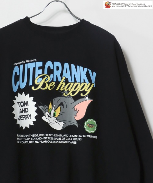 Tom＆Jerry（トムアンドジェリー）の「Tom and Jerry/トム＆ジェリー オーバーサイズ 裏起毛 キャラクターバックプリント クルーネックスウェット レディース メンズ トレーナー（スウェット・レディース・アッシュグレー/ブラック系その他/ブラック/グレー系その他・LL/L/M）」の8枚目の写真