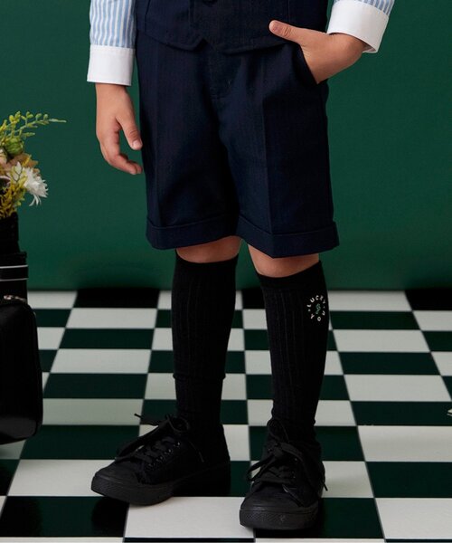 BREEZE(ブリーズ)の「【セットアップ可】フォーマルハーフパンツ(スーツパンツ・キッズ・グレー/ネイビー・120/110/100/90/130)」の2枚目の写真