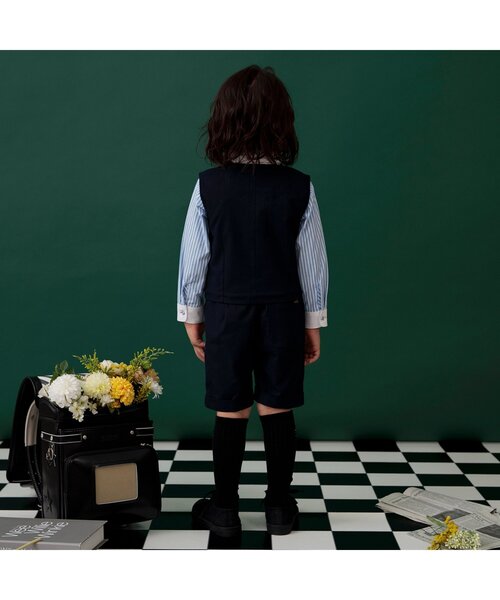 BREEZE(ブリーズ)の「【セットアップ可】フォーマルハーフパンツ(スーツパンツ・キッズ・グレー/ネイビー・120/110/100/90/130)」の7枚目の写真