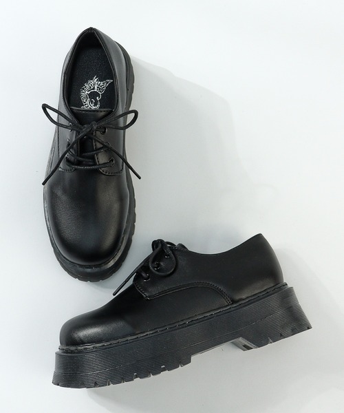 LOVEHUNTER（ラブハンター）の「ボリュームソール 3ホールローカットシューズ（ドレスシューズ・レディース・アイボリー/ブラック・S/M/L/LL）」の6枚目の写真