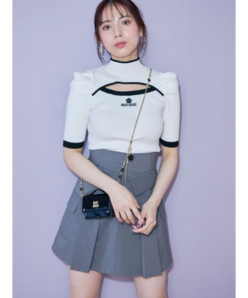 MARY QUANT デイジーチャーム付きミニウォレットマーキュリーデュオ MARY QUANT】デイジーチャーム付きミニウォレット[品番