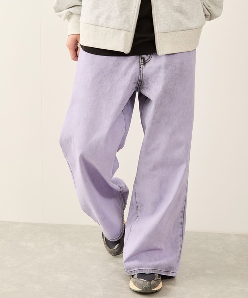 JUNRED（ジュンレッド）の「ボリュームカットストレートデニムパンツ（デニムパンツ・メンズ・パープル/ネイビー/ブラック/グレー・S/M/L）」の4枚目の写真