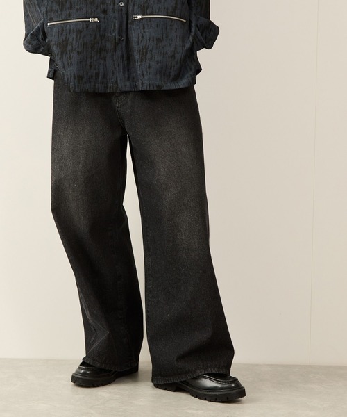 JUNRED（ジュンレッド）の「ボリュームカットストレートデニムパンツ（デニムパンツ・メンズ・パープル/ネイビー/ブラック/グレー・S/M/L）」の20枚目の写真