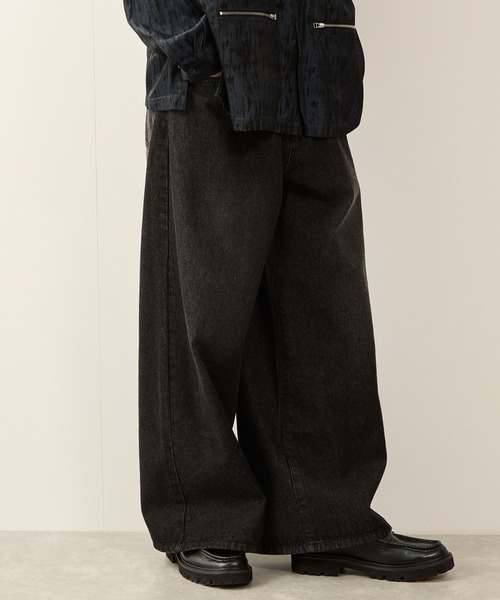 JUNRED（ジュンレッド）の「ボリュームカットストレートデニムパンツ（デニムパンツ・メンズ・パープル/ネイビー/ブラック/グレー・S/M/L）」の22枚目の写真