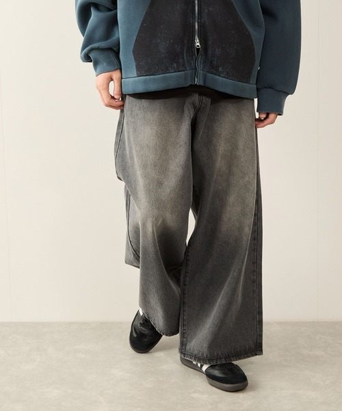 JUNRED（ジュンレッド）の「ボリュームカットストレートデニムパンツ（デニムパンツ・メンズ・パープル/ネイビー/ブラック/グレー・S/M/L）」の12枚目の写真