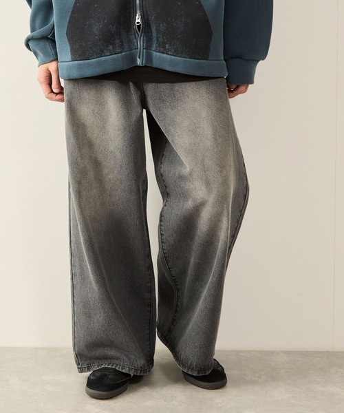 JUNRED（ジュンレッド）の「ボリュームカットストレートデニムパンツ（デニムパンツ・メンズ・パープル/ネイビー/ブラック/グレー・S/M/L）」の13枚目の写真