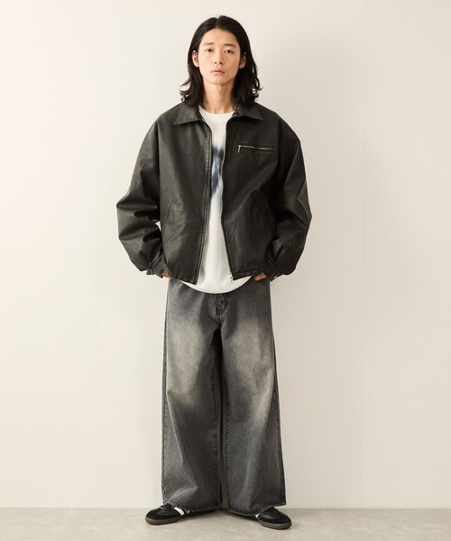 JUNRED（ジュンレッド）の「ボリュームカットストレートデニムパンツ（デニムパンツ・メンズ・パープル/ネイビー/ブラック/グレー・S/M/L）」の14枚目の写真