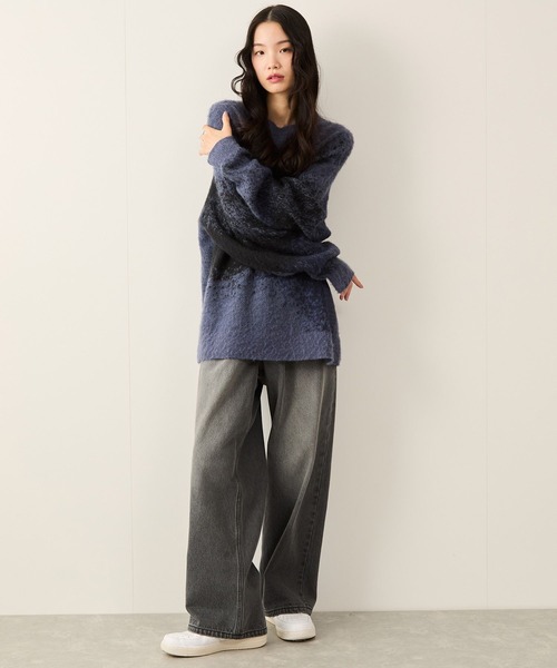 JUNRED（ジュンレッド）の「ボリュームカットストレートデニムパンツ（デニムパンツ・メンズ・パープル/ネイビー/ブラック/グレー・S/M/L）」の6枚目の写真