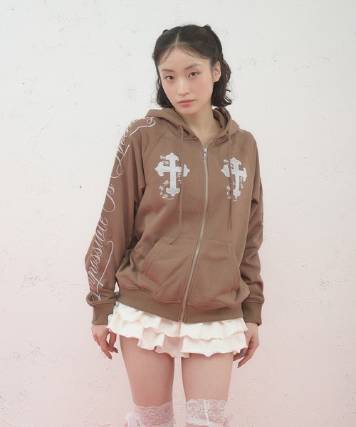 セール】【日本限定】CROSS ZIP UP HOODIE/クロスジップアップフーディ