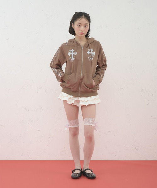 fcmm クロスジップアップフーディ クリーム色 FCMM パーカー 「日本限定」CROSS ZIP UP HOODIE/クロスジップアップ