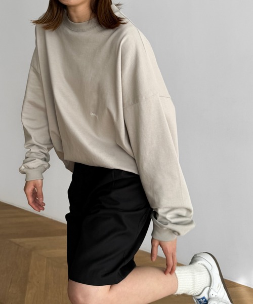 CANAL JEAN(キャナルジーン)の「choice_cnl DaybreakヘビーウエイトロンT(Tシャツ/カットソー・レディース・ベージュ/ネイビー/ホワイト・ONE SIZE)」の3枚目の写真