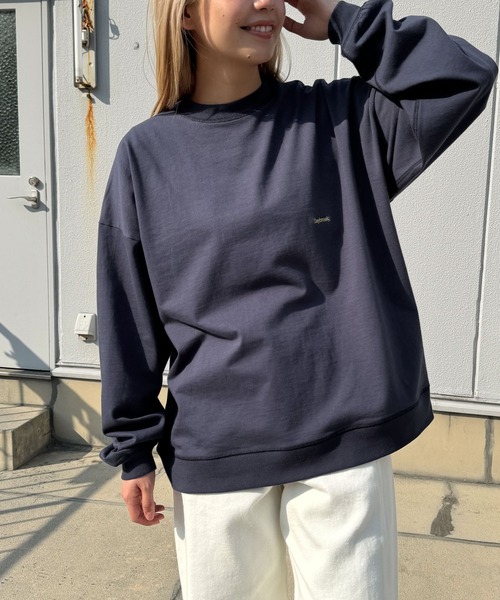 CANAL JEAN(キャナルジーン)の「choice_cnl DaybreakヘビーウエイトロンT(Tシャツ/カットソー・レディース・ベージュ/ネイビー/ホワイト・ONE SIZE)」の1枚目の写真