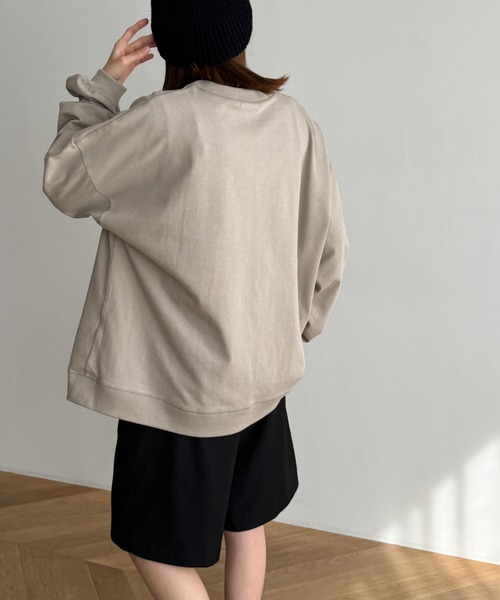 CANAL JEAN(キャナルジーン)の「choice_cnl DaybreakヘビーウエイトロンT(Tシャツ/カットソー・レディース・ベージュ/ネイビー/ホワイト・ONE SIZE)」の8枚目の写真