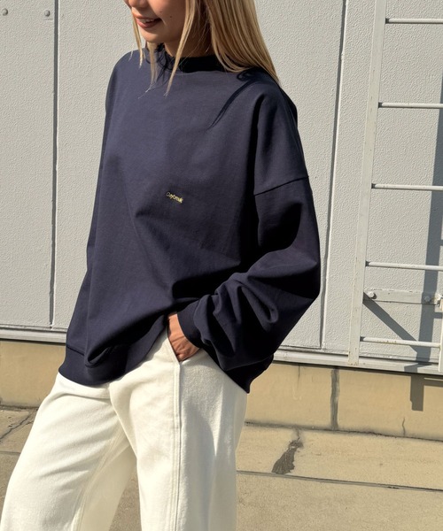 CANAL JEAN(キャナルジーン)の「choice_cnl DaybreakヘビーウエイトロンT(Tシャツ/カットソー・レディース・ベージュ/ネイビー/ホワイト・ONE SIZE)」の10枚目の写真