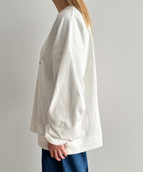 CANAL JEAN(キャナルジーン)の「choice_cnl DaybreakヘビーウエイトロンT(Tシャツ/カットソー・レディース・ベージュ/ネイビー/ホワイト・ONE SIZE)」の20枚目の写真