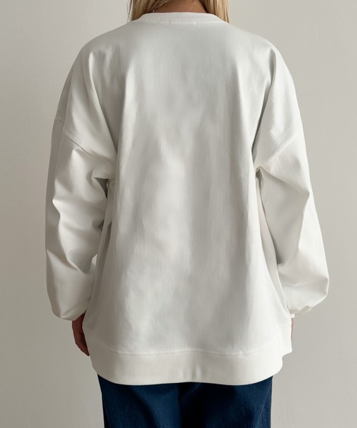 CANAL JEAN(キャナルジーン)の「choice_cnl DaybreakヘビーウエイトロンT(Tシャツ/カットソー・レディース・ベージュ/ネイビー/ホワイト・ONE SIZE)」の21枚目の写真