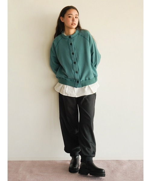 FIKA.（フィーカ）の「Sweat cardigan（カーディガン/ボレロ・レディース・ライトグレー/ダークオリーブ・FREE）」の6枚目の写真