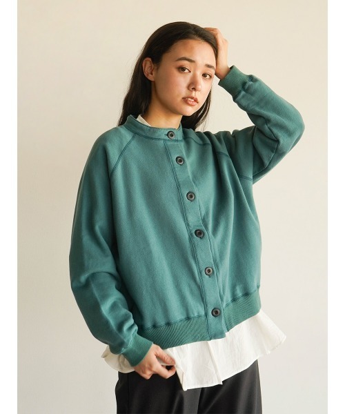FIKA.（フィーカ）の「Sweat cardigan（カーディガン/ボレロ・レディース・ライトグレー/ダークオリーブ・FREE）」の9枚目の写真