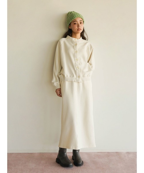 FIKA.（フィーカ）の「Sweat cardigan（カーディガン/ボレロ・レディース・ライトグレー/ダークオリーブ・FREE）」の10枚目の写真