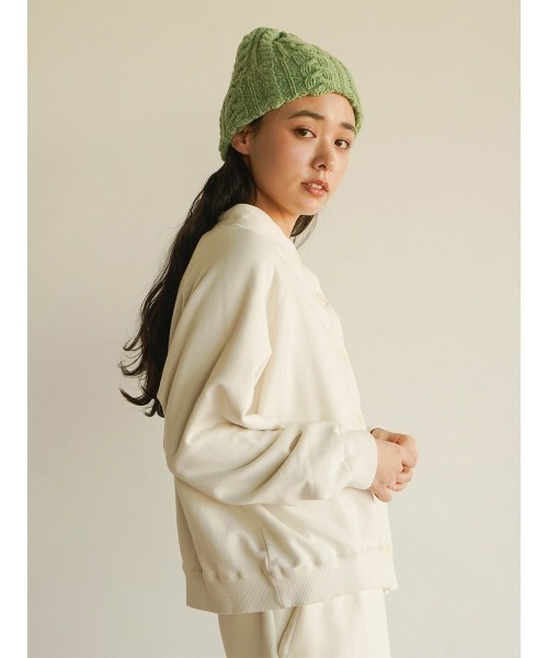 FIKA.（フィーカ）の「Sweat cardigan（カーディガン/ボレロ・レディース・ライトグレー/ダークオリーブ・FREE）」の13枚目の写真