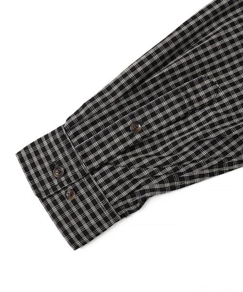 WEGO(ウィゴー)の「WEGO/ミニマムチェックショートロングスリーブシャツ(シャツ/ブラウス・メンズ・ベージュ系その他2/ブラウン系その他2/ブラック系その他2・LARGE/MEDIUM)」の7枚目の写真