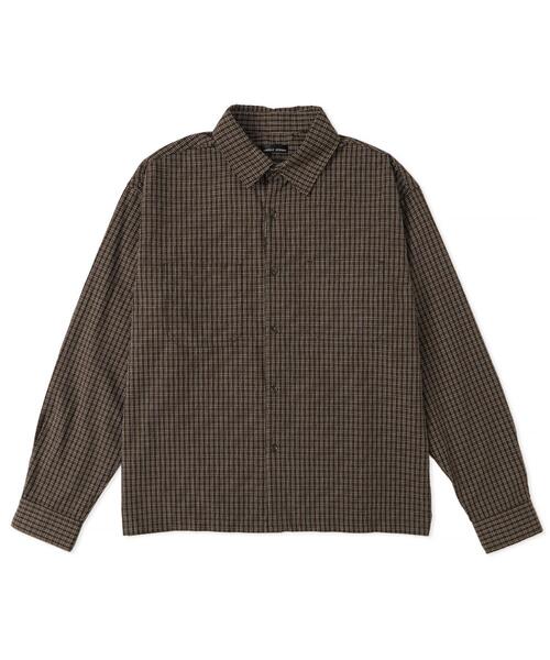 WEGO(ウィゴー)の「WEGO/ミニマムチェックショートロングスリーブシャツ(シャツ/ブラウス・メンズ・ベージュ系その他2/ブラウン系その他2/ブラック系その他2・LARGE/MEDIUM)」の15枚目の写真