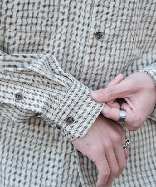 WEGO(ウィゴー)の「WEGO/ミニマムチェックショートロングスリーブシャツ(シャツ/ブラウス・メンズ・ベージュ系その他2/ブラウン系その他2/ブラック系その他2・LARGE/MEDIUM)」の21枚目の写真