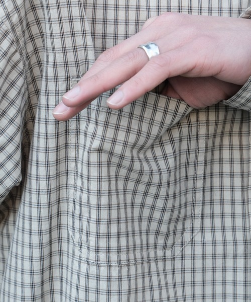 WEGO(ウィゴー)の「WEGO/ミニマムチェックショートロングスリーブシャツ(シャツ/ブラウス・メンズ・ベージュ系その他2/ブラウン系その他2/ブラック系その他2・LARGE/MEDIUM)」の22枚目の写真