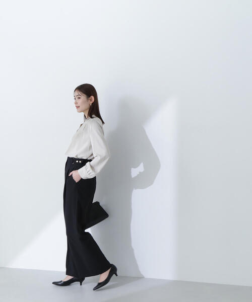 NATURAL BEAUTY BASIC（ナチュラルビューティーベーシック）の「◇バイカラートリミングブラウス（シャツ/ブラウス・レディース・ブルー系その他/ベージュ系その他/ホワイト系その他・MEDIUM/SMALL）」の16枚目の写真