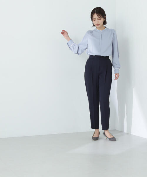 NATURAL BEAUTY BASIC（ナチュラルビューティーベーシック）の「◇バイカラートリミングブラウス（シャツ/ブラウス・レディース・ブルー系その他/ベージュ系その他/ホワイト系その他・MEDIUM/SMALL）」の21枚目の写真